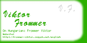 viktor frommer business card